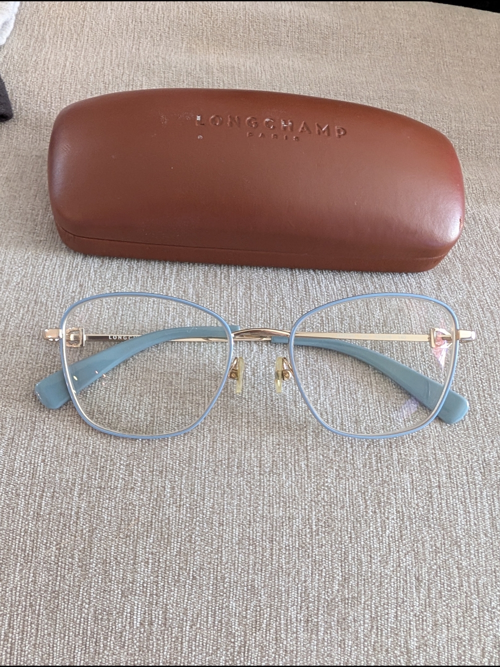 Longchamp Blue Metal Frame Eyeglasses